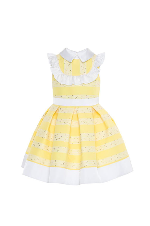 Picture of GIRL SPRINKLE SEQUINED WITH STRIPE JACQUARD YELLOW