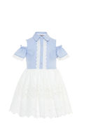 Picture of GIRL WINDOWED SHOULDERS SHIRT WITH BUTTONS AND LACE