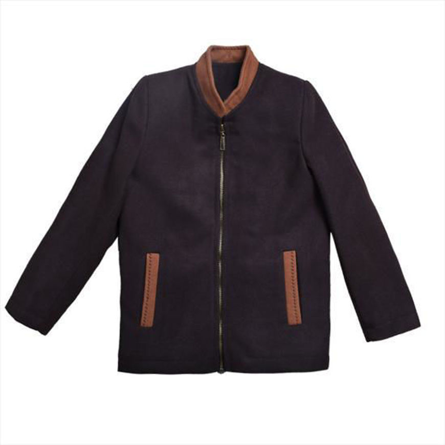 Picture of Dark Brown Jacket With Zipper For Boys