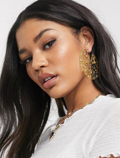 Picture of South Beach Gold flaked large earrings