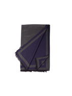 Picture of cashmere scarf navy  blue  color with dark gray  linning