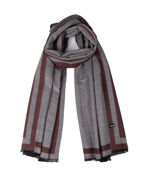 Picture of cashmere scarf light gray color with Brown linning