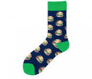 Picture of Socks green and navy blue color  with design