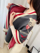 Picture of cashmere scarf gray color and maroon lining