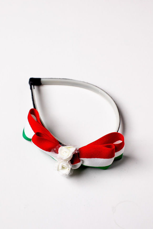 صورة White Headband With Kuwait Colors For Girls