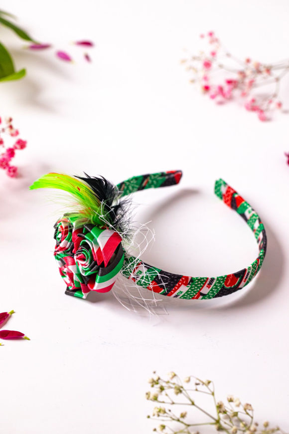 Picture of Flower with feather kuwait headband for girls
