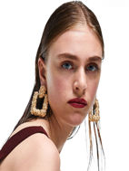 صورة Multi-color Alloy Antique Drop Za Earrings For Women Gold Color