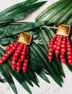 Picture of  Earrings Red with Gold