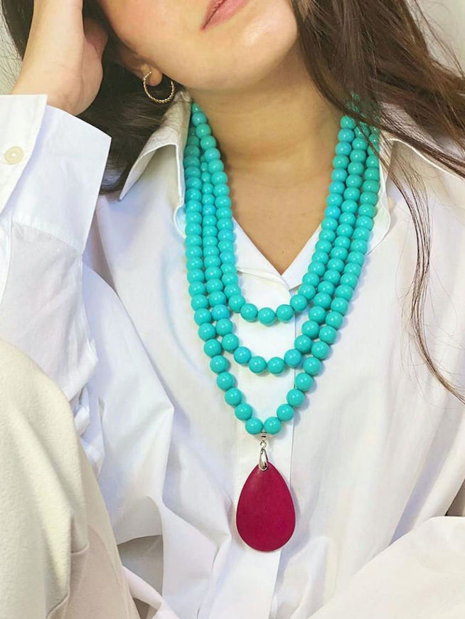 صورة Turquoise Pearl Necklace