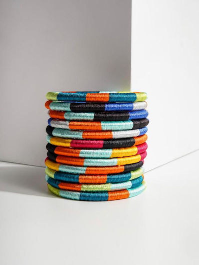 Picture of Linen Bangle for woman 12 PCS , 04