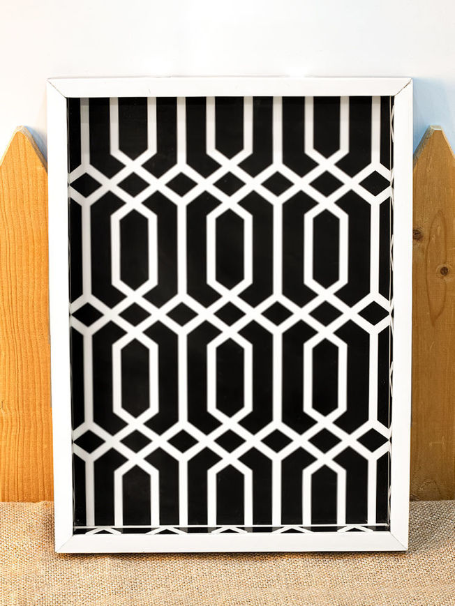 Picture of Serving Tray Black - Aztec Pattern