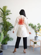 Picture of Jacket Off-white with Sun Embroidery in the backside 