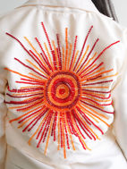 Picture of Jacket Off-white with Sun Embroidery in the backside 