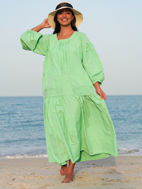 صورة فستان قطن أخضر