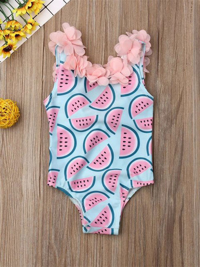 Picture of Swimming suit with watermelon cut for children