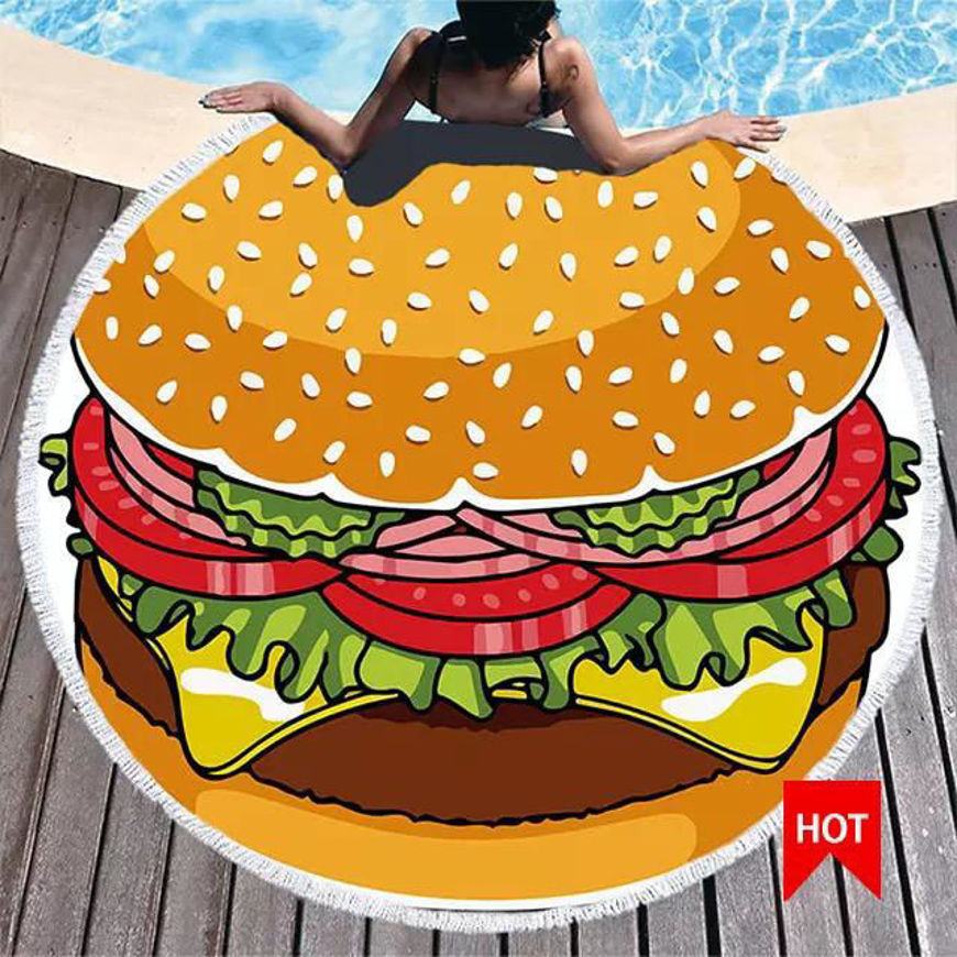 Picture of PRINTED BEACH TOWEL BURGER PATTERN