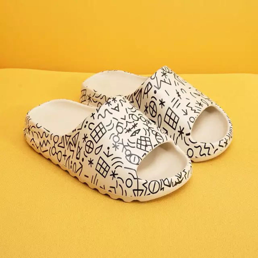 Picture of Beach Slippers - Outdoor - Unisex - White Printed
