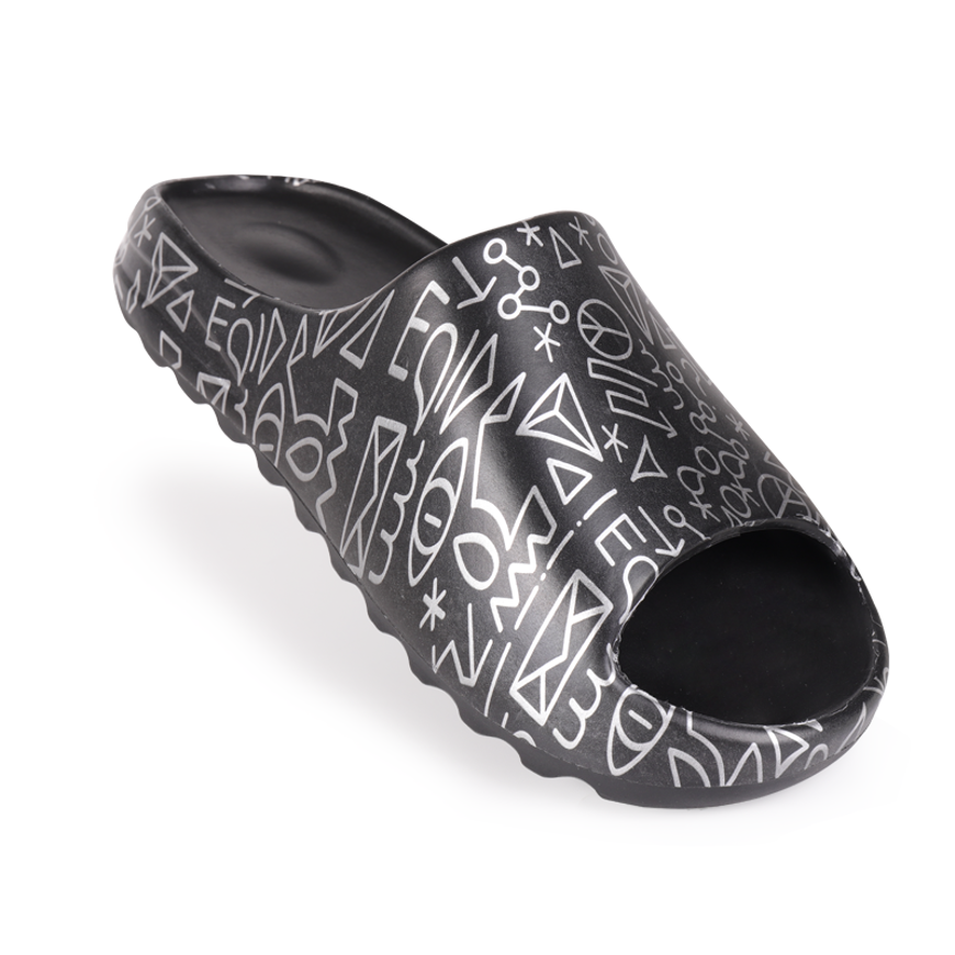Picture of BEACH SLIPPERS PRINTED BLACK