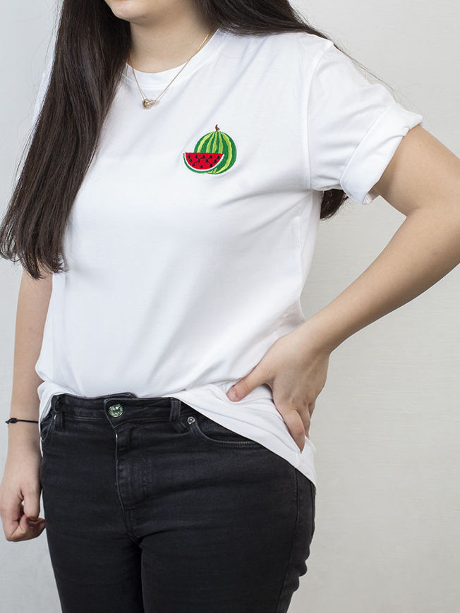 Picture of WOMMEN'S T-SHIRT EMBROIDERY WATERMELON