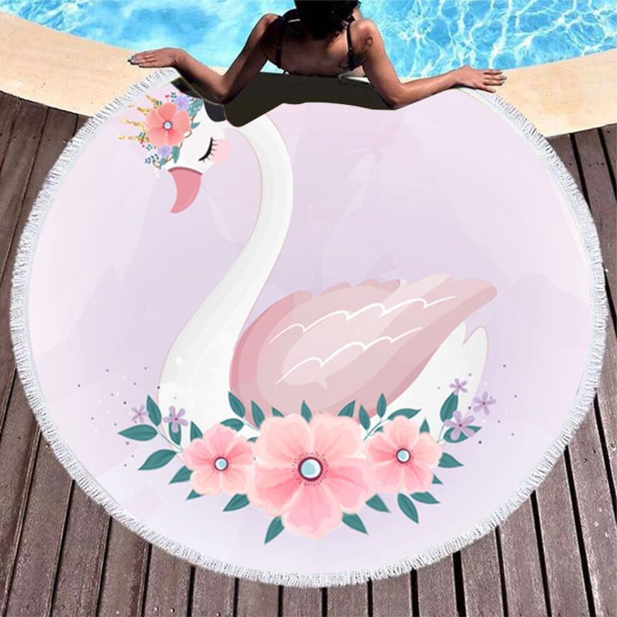 Picture of SWAN PATTERN BEACH TOWEL