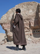 Picture of Hooded Bisht Brown Checks Design