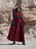 Picture of Red Zig Zag Lining Design Bisht