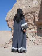 Picture of Gray with White Wool Design Winter Bisht
