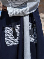 صورة Dark Blue & White Wool with Pockets Winter Bisht