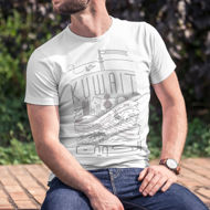 Picture of White T-shirt With Grey Poster For Men